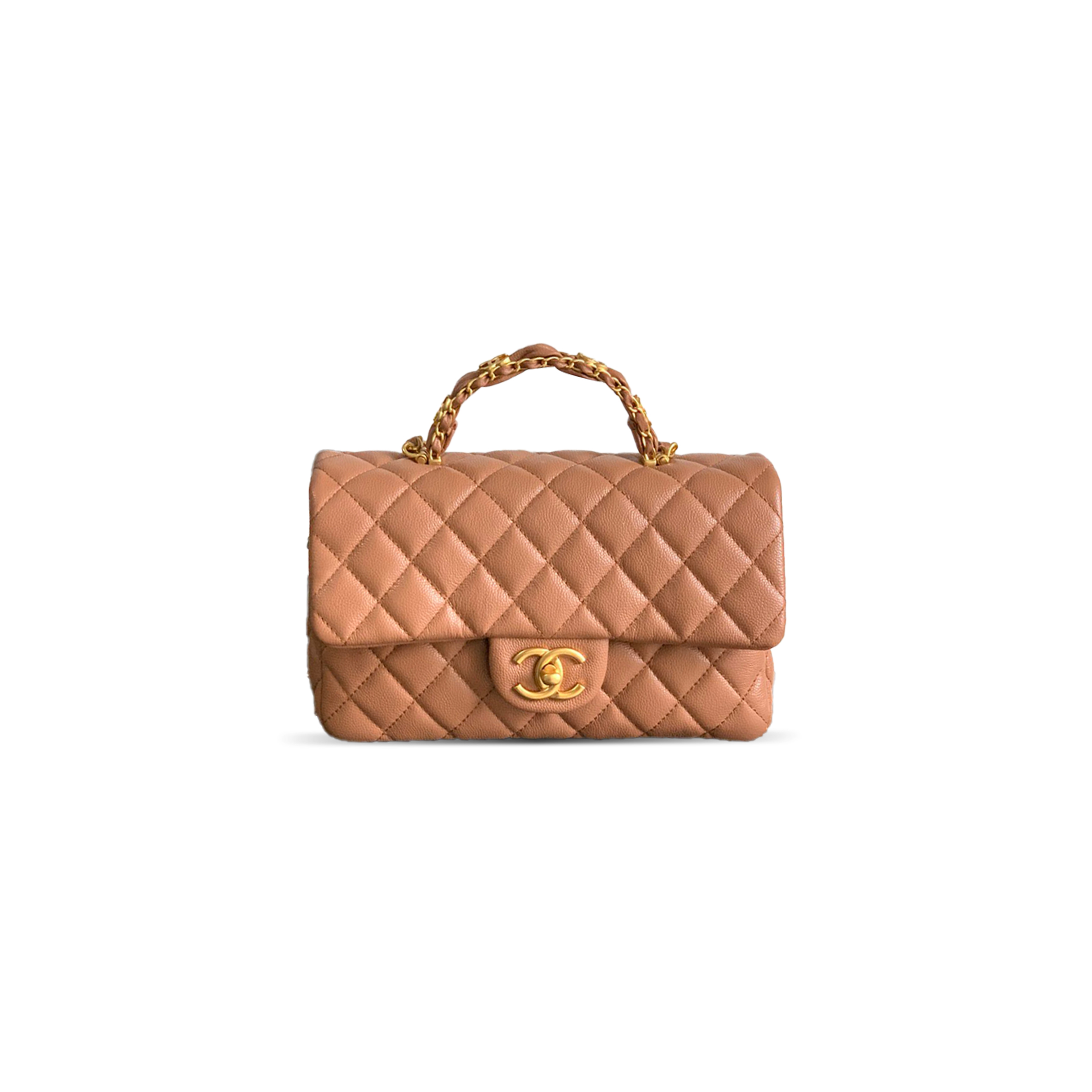 CHANEL SMALL FLAP HANDLE CALFSKIN CAVIAR AS5702 (22.5*13.5*6cm）